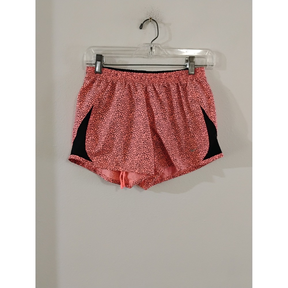 Nike Dri-FIT Running Shorts Womens Small Pink Black Pebble Print Athletic Shorts
